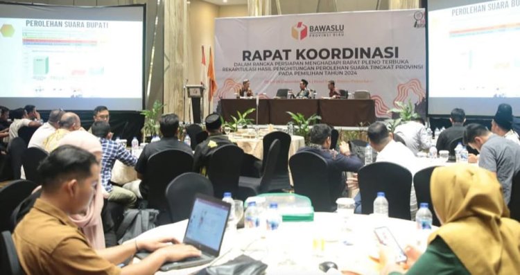 Bawaslu Riau Gelar Rapat Koordinasi Persiapan Rapat Pleno Terbuka Rekapitulasi Tingkat Provinsi